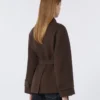 Abrigo corto de doble botonadura de Pure Wool, color chocolate Abrigo corto de doble botonadura de Pure Wool, color chocolate