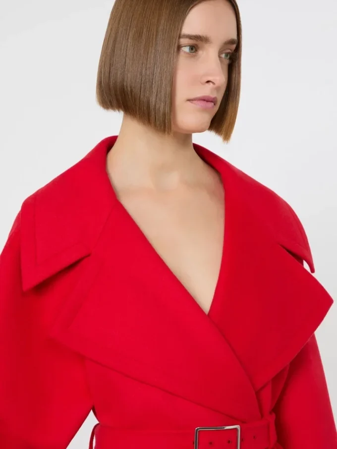 Abrigo corto de lana, rojo Abrigo corto de lana, rojo