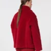 Abrigo corto tipo teddy de alpaca y lana, rojo Abrigo corto tipo teddy de alpaca y lana, rojo