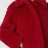 Abrigo corto tipo teddy de alpaca y lana, rojo Abrigo corto tipo teddy de alpaca y lana, rojo