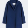 Abrigo cruzado color camel, azul china Abrigo cruzado color camel, azul china