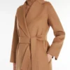Abrigo cruzado de lana, color camel Abrigo cruzado de lana, color camel