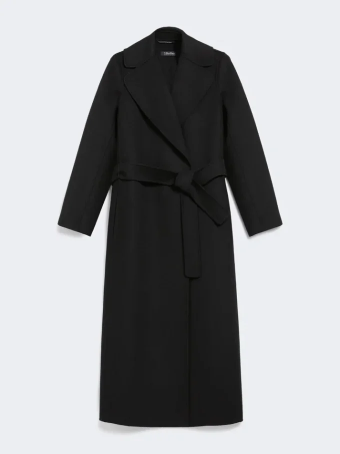 Abrigo cruzado de lana, negro Abrigo cruzado de lana, negro