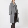 Abrigo de lana de botonadura sencilla, gris medio Abrigo de lana de botonadura sencilla, gris medio