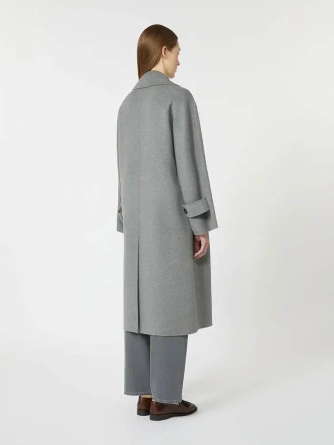Abrigo de lana de botonadura sencilla, gris medio Abrigo de lana de botonadura sencilla, gris medio