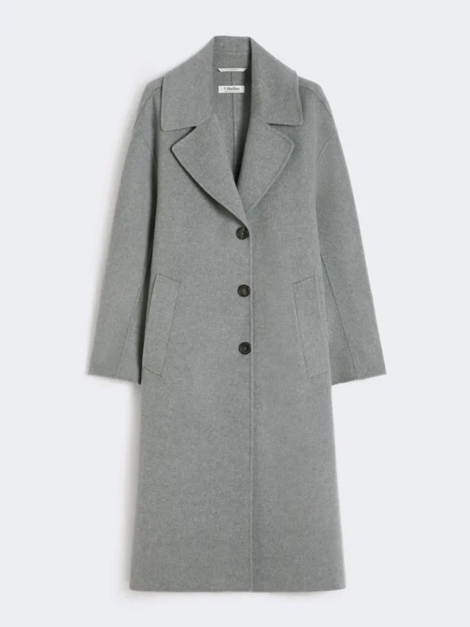 Abrigo de lana de botonadura sencilla, gris medio Abrigo de lana de botonadura sencilla, gris medio