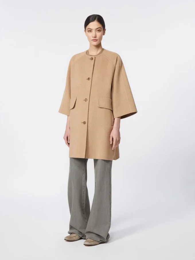 Abrigo de paño camel, marrón avellana Abrigo de paño camel, marrón avellana