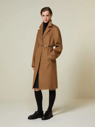 Abrigo masculino de cachemira, color camel
