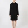 Abrigo midi de cady, negro Abrigo midi de cady, negro