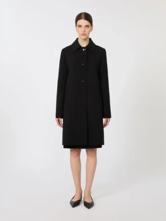 Abrigo midi de cady, negro
