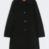 Abrigo midi de cady, negro Abrigo midi de cady, negro