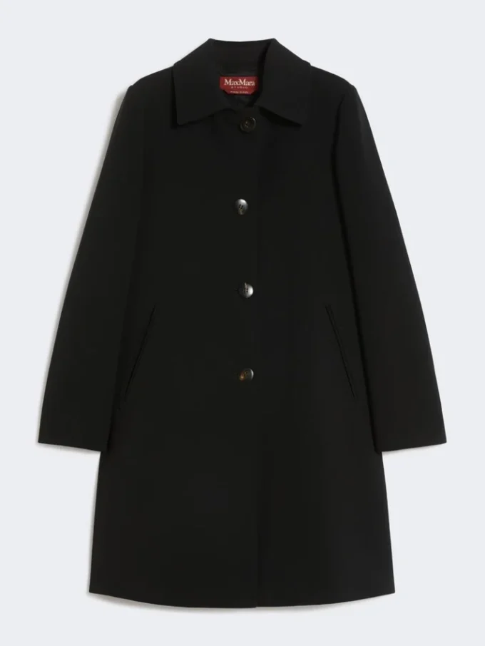 Abrigo midi de cady, negro Abrigo midi de cady, negro