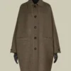 Abrigo oversize de lana doble, color paloma Abrigo oversize de lana doble, color paloma
