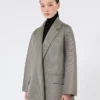 Abrigo oversize de malla de jersey, gris medio