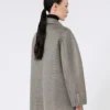 Abrigo oversize de malla de jersey, gris medio