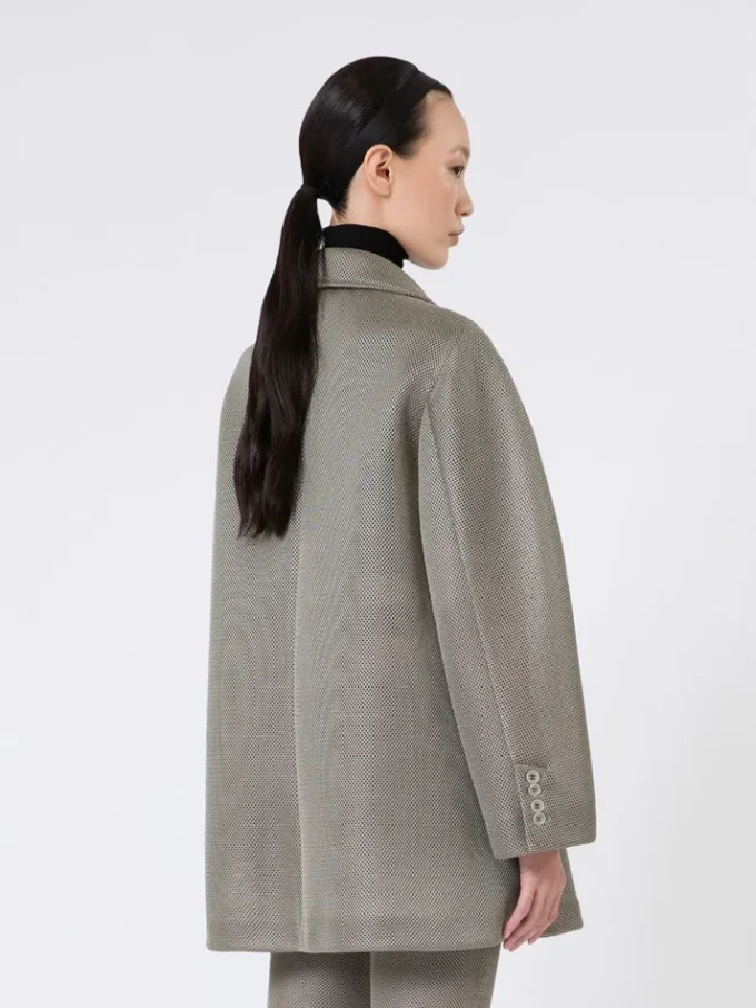 Abrigo oversize de malla de jersey, gris medio