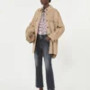 Abrigo oversize de mezcla de lana, color camel