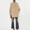 Abrigo oversize de mezcla de lana, color camel