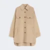 Abrigo oversize de mezcla de lana, color camel