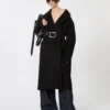 Abrigo tipo bata de Pure Wool, negro Abrigo tipo bata de Pure Wool, negro
