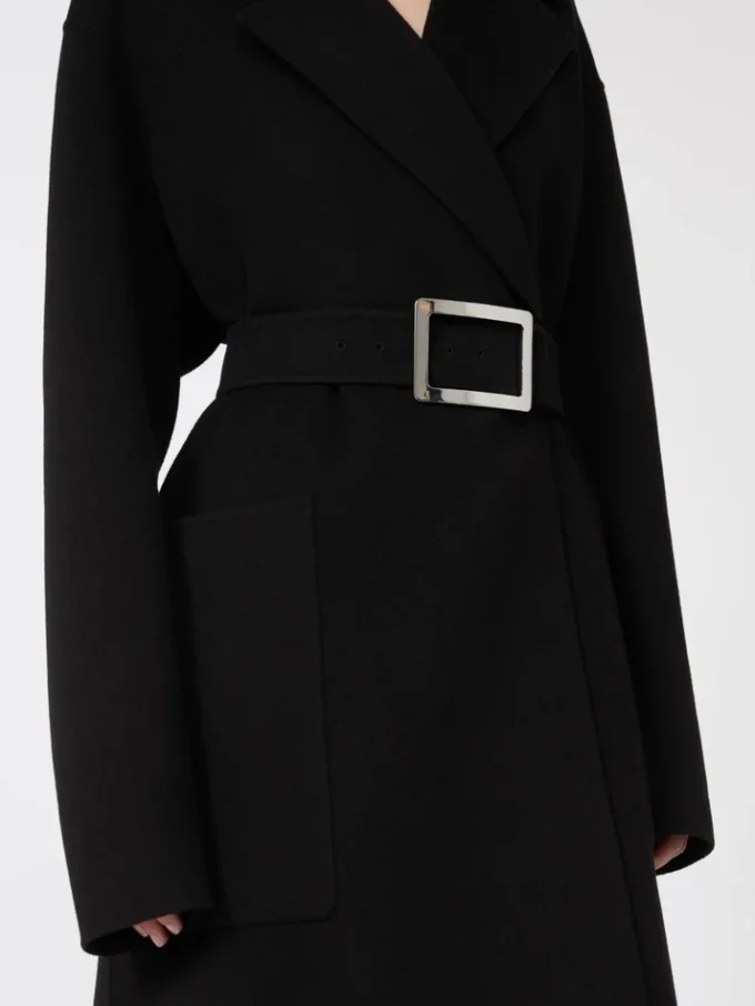 Abrigo tipo bata de Pure Wool, negro Abrigo tipo bata de Pure Wool, negro