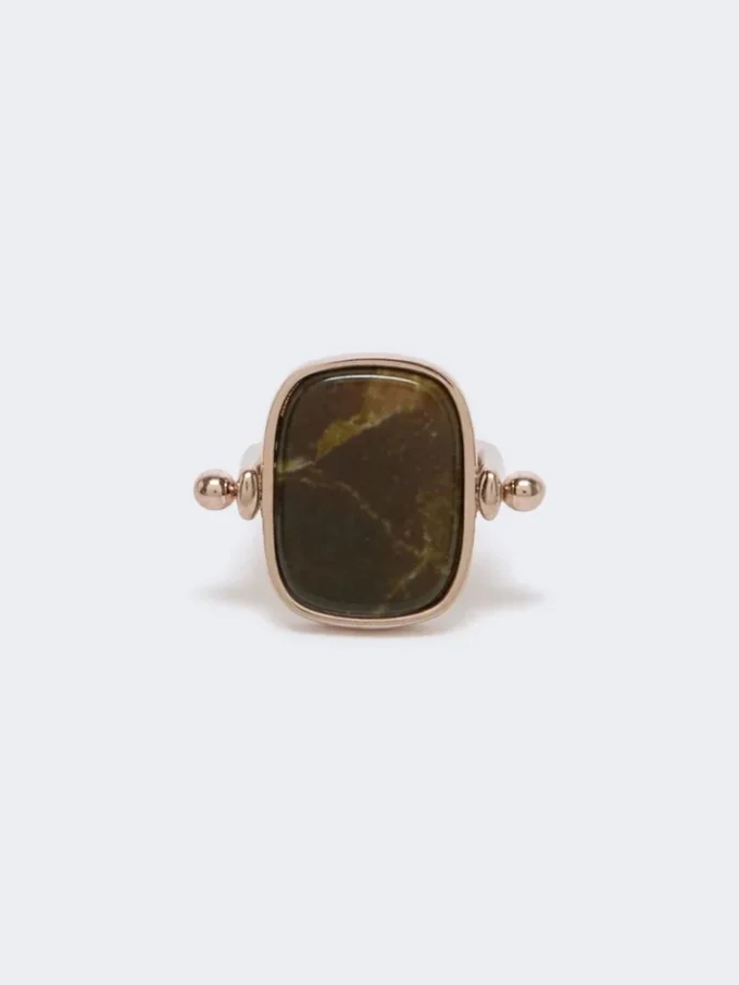 Anillo de metal y resina, marrón oscuro Anillo de metal y resina, marrón oscuro