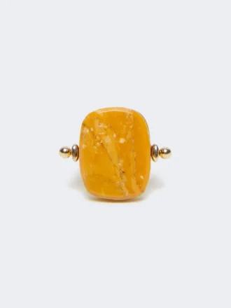Anillo de metal y resina, naranja
