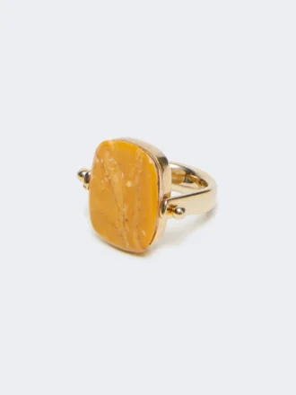 Anillo de metal y resina, naranja