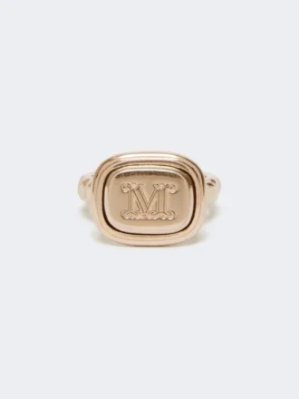Anillo de sello de metal, dorado