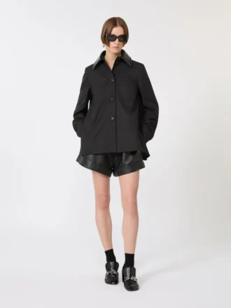 Bermudas de cuero, negras