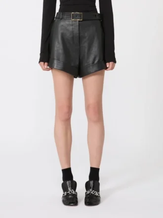 Bermudas de cuero, negras