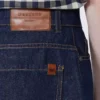 Bermudas de denim de algodón y lino, azul marino