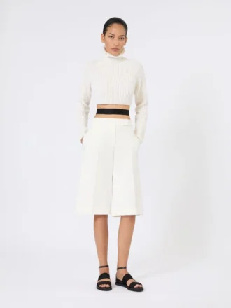 Bermudas de jersey de crepé de viscosa, blancas