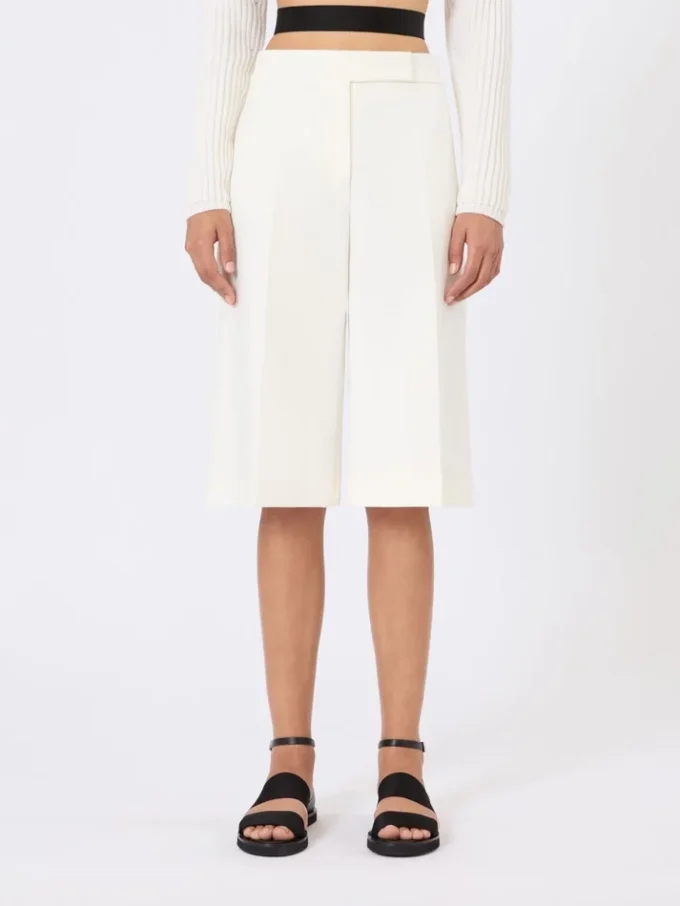 Bermudas de jersey de crepé de viscosa, blancas