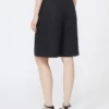 Bermudas largas de lona de lino, negras