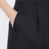 Bermudas largas de lona de lino, negras
