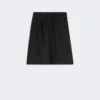 Bermudas largas de lona de lino, negras