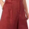 Bermudas largas de lona de lino, rojo ladrillo Bermudas largas de lona de lino, rojo ladrillo