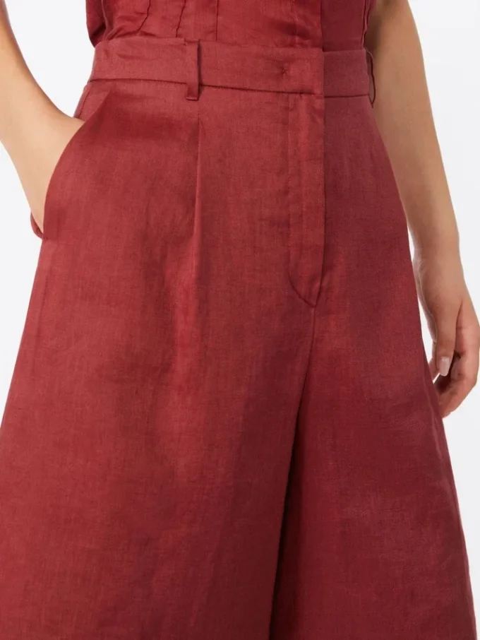 Bermudas largas de lona de lino, rojo ladrillo Bermudas largas de lona de lino, rojo ladrillo