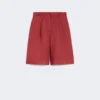 Bermudas largas de lona de lino, rojo ladrillo Bermudas largas de lona de lino, rojo ladrillo