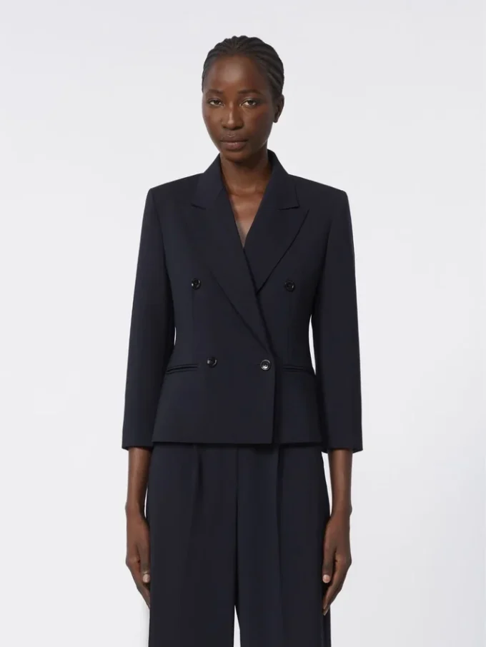 Blazer corto de lana, azul ultramar Blazer corto de lana, azul ultramar