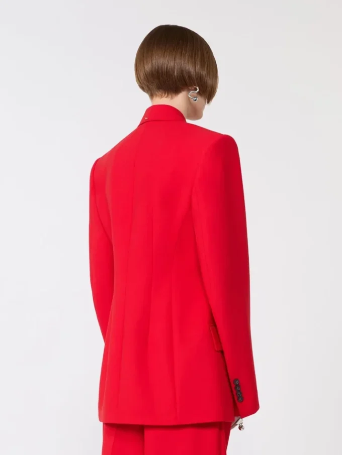 Blazer cruzado de lana elástica, rojo Blazer cruzado de lana elástica, rojo