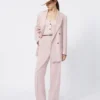 Blazer cruzado de lana, mohair y seda, rosa beige Blazer cruzado de lana, mohair y seda, rosa beige