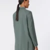Blazer cruzado de lana y seda, verde oscuro Blazer cruzado de lana y seda, verde oscuro