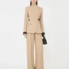 Blazer cruzado de lino natta puro, color camel Blazer cruzado de lino natta puro, color camel