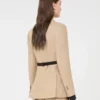 Blazer cruzado de lino natta puro, color camel Blazer cruzado de lino natta puro, color camel