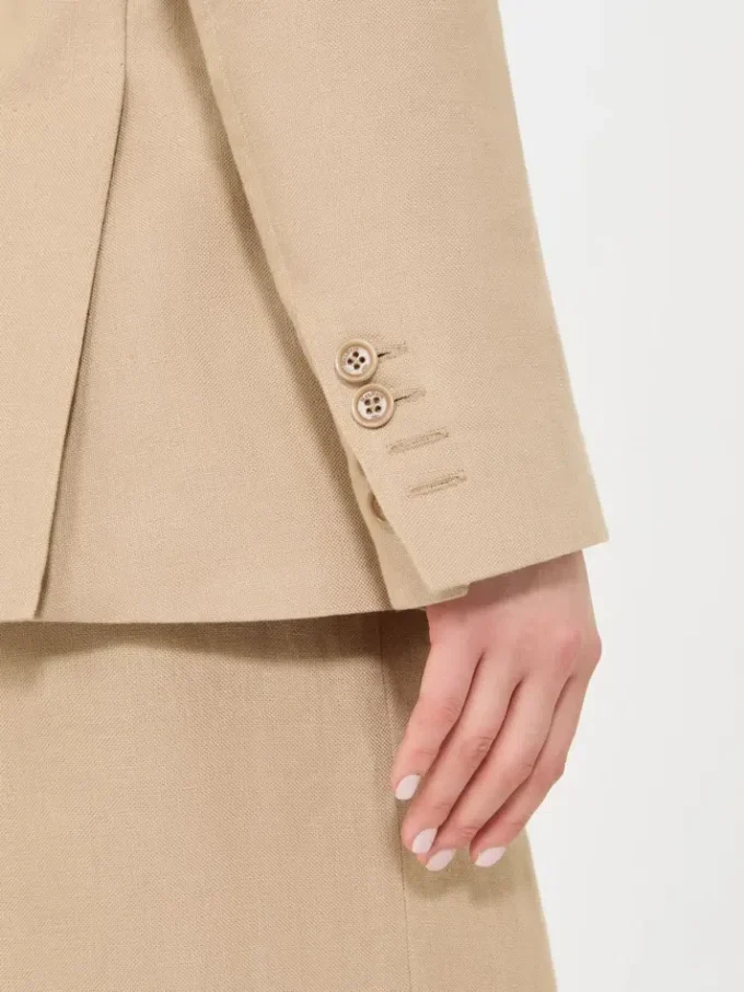 Blazer cruzado de lino natta puro, color camel Blazer cruzado de lino natta puro, color camel