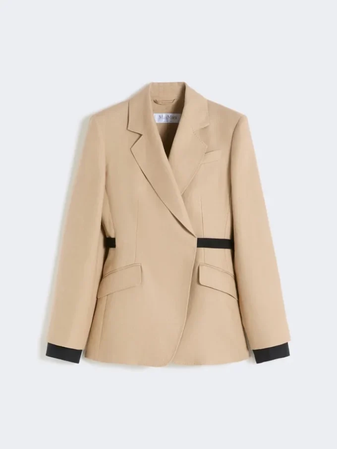 Blazer cruzado de lino natta puro, color camel Blazer cruzado de lino natta puro, color camel
