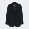 Blazer de cady de un solo botonadura, azul marino Blazer de cady de un solo botonadura, azul marino