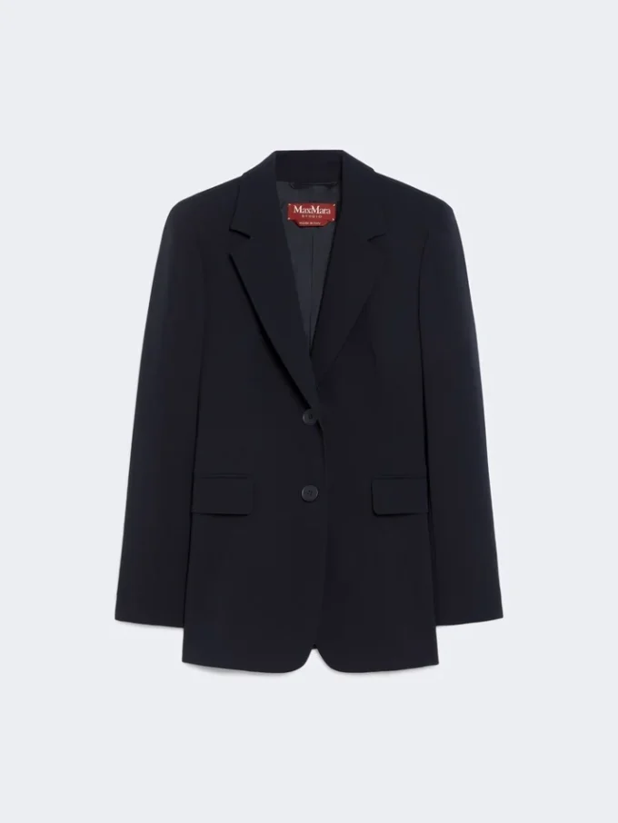 Blazer de cady de un solo botonadura, azul marino Blazer de cady de un solo botonadura, azul marino